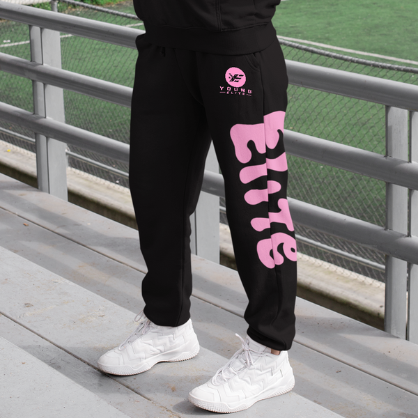 Young Elite Pink Star Graphic Black Unisex Hoodie