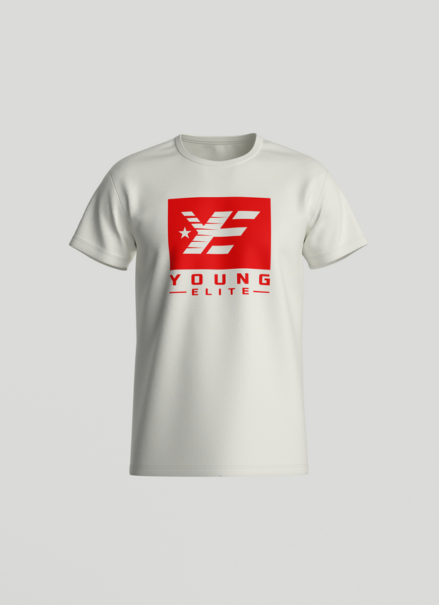 Young-Elite White & Red Female Short sleeve T-shirt