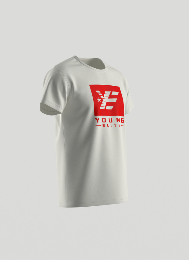 Young-Elite White & Red Female Short sleeve T-shirt