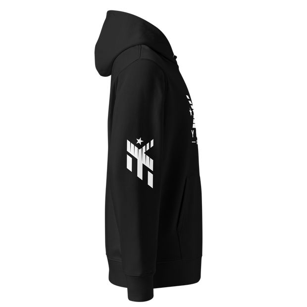 Young Elite Unisex Black Trendy White Design Casual Hoodie