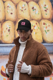 Young Elite Unisex Trendy Black Hat, Stylish Pink & Black Design