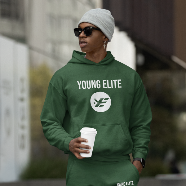 Young Elite Logo Forest Green Inspirational Unisex Hoodie
