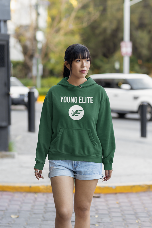 Young Elite Logo Forest Green Inspirational Unisex Hoodie