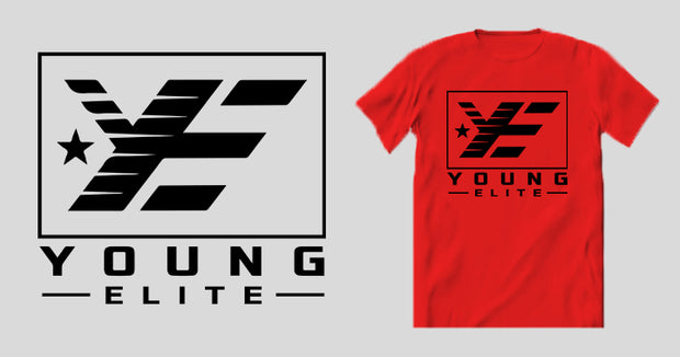 Young-Elite Black & Red Male T-shirt