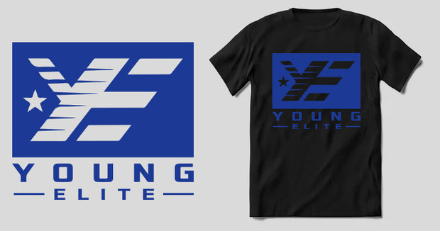 Young-Elite Blue & Black Male T-shirt