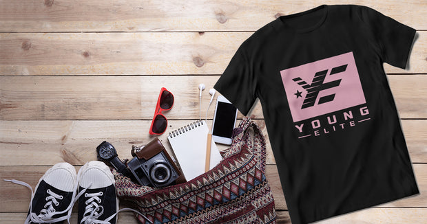 Young-Elite Pink & Black Female short sleeve T-shirt