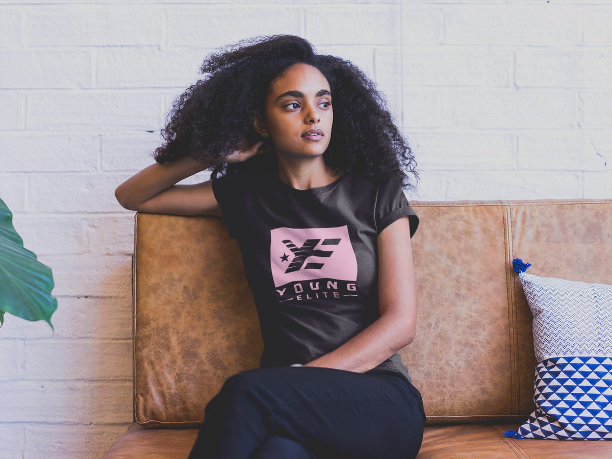 Young-Elite Pink & Black Female short sleeve T-shirt